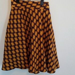 Mustard yellow color Flare skirt